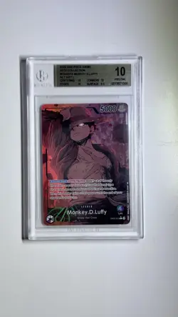 Bandai One Piece CCG Monkey.D.Luffy Leader 25th Alt Art BGS 10 EB02-010 - Image 2