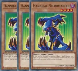 Yugioh - Hannibal Necromancer x 3 - 1st Edition NM - Free Holographic Card - Image 1