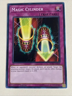 Yugioh - Magic Cylinder x 3 - 1st Edition NM - Plus Free Holographic Card - Image 2
