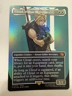MTG Magic the Gathering FOIL Cloud, Midgar Mercenary Borderless FIN! - Image 1