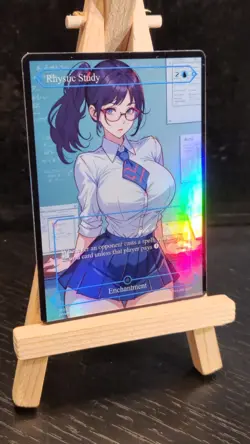 MTG Rhystic Study Fanart Borderless Style Card EDH Playtest Commander - Image 2