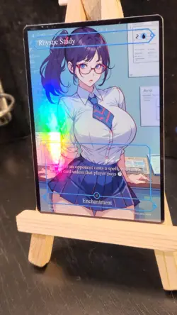 MTG Rhystic Study Fanart Borderless Style Card EDH Playtest Commander - Image 3