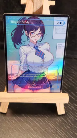 MTG Rhystic Study Fanart Borderless Style Card EDH Playtest Commander - Image 4