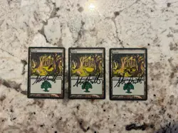 Mtg Signed Forests X3 - Magic the Gathering Artist Signed Cards UUU Lp - Image 1