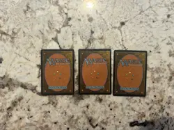 Mtg Signed Forests X3 - Magic the Gathering Artist Signed Cards UUU Lp - Image 2