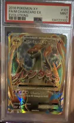 Pokemon M Charizard EX Evolutions 101/108 Full Art Holo PSA 9 English 2016 - Image 1
