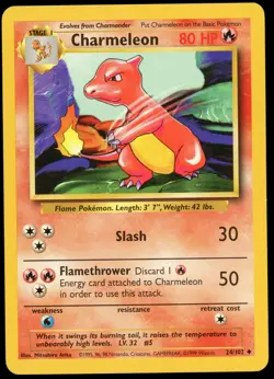 Charmeleon 24/102 - Base Set Unlimited - Uncommon MP - Image 1