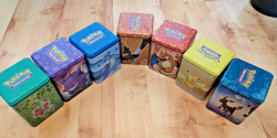 Lot de 7 Pokemon Tin Cube Vide rangement Dracaufeu Ectoplasma Pikachy Noctali... - Image 1