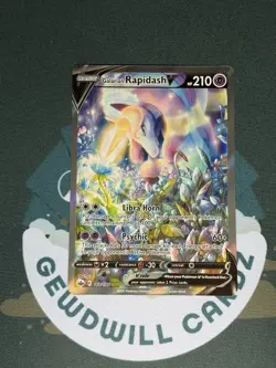 Pokemon TCG Galarian Rapidash V 168/198 Chilling Reign Alternate Full Art NM - Image 1