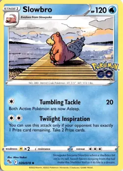 Slowbro 020/078 Pokemon GO Pokemon Card TCG - Image 1