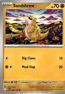 Sandshrew Common ME01: Mega Evolution 068/132 Pokemon Card TCG - Image 1