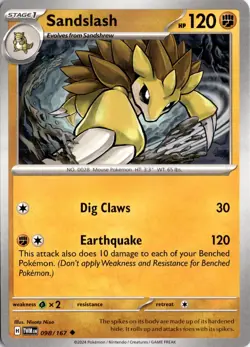 Sandslash 098/167 SV06: Twilight Masquerade Pokemon Card TCG - Image 1
