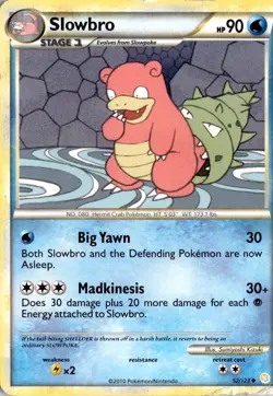 Slowbro 52/123 HeartGold SoulSilver Pokemon Card TCG - Image 1