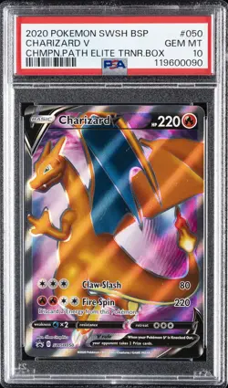 2020 POKEMON SWSH BLACK STAR PROMO #050 CHARIZARD V PSA 10 - Image 1