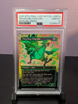 MTG Final Fantasy Neon Ink Green Traveling Chocobo PSA 10 - Image 1