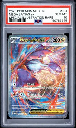 Mega Latias EX 181/132 PSA 10 MEG EN Special Illustration Rare SIR Pokemon - Image 1