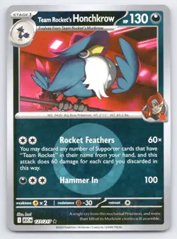 Pokemon Team Rocket's Honchkrow Energy Symbol Ascended Heroes ASC R RH 127 NM - Image 1
