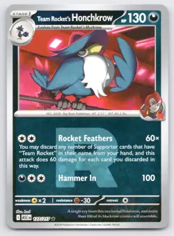 Pokemon Team Rocket's Honchkrow (Team Rocket) Ascended Heroes ASC R 127/217 NM - Image 1