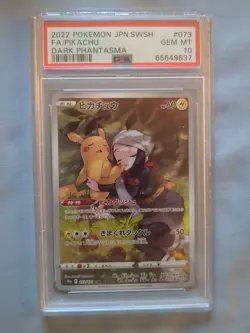 Pokemon Dark Phantasma Pikachu 073/071 PSA 10 GEM MINT Full Art Character Rare - Image 1