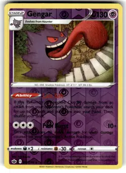 Gengar 057/198 Holo Rare Chilling Reign Pokemon Reverse Holo Lightly Played - Image 1