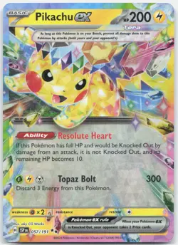 Pikachu ex 057/191 Double Rare Surging Sparks Pokemon Near Mint - Image 1