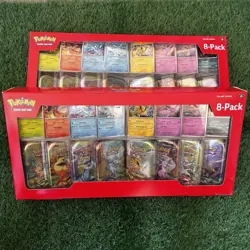 Pokemon Prismatic Evolutions Costco 8 Mini-Tin Bundle w Promo Cards 2 Pack - Image 1