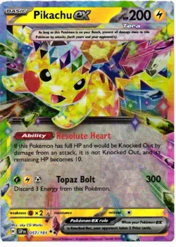 Pikachu ex 057/191 Double Rare Surging Sparks Pokemon Near Mint - Image 1