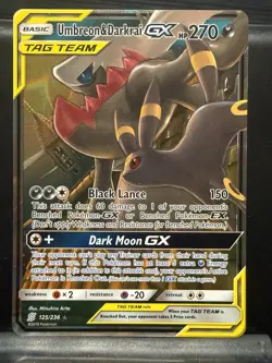 Pokemon TCG Umbreon & Darkrai GX Sun & Moon Holo NM Rare - Image 1