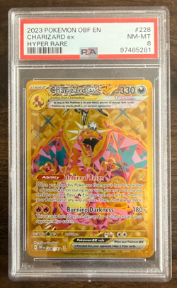 CHARIZARD EX 2023 POKEMON OBF EN-OBSIDIAN FLAMES #228 HYPER RARE PSA 8 - Image 2