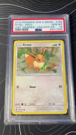 2018 Pokemon Eevee Cracked Ice Holo 155/214 PSA 10 - Image 1