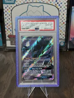 2017 POKEMON SUN & MOON BURNING SHADOWS #134 FULL ART/NECROZMA GX PSA 10 - Image 1