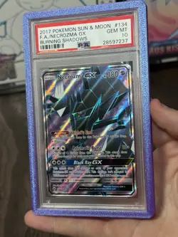 2017 POKEMON SUN & MOON BURNING SHADOWS #134 FULL ART/NECROZMA GX PSA 10 - Image 3