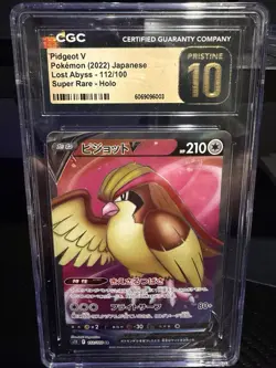 Pokemon CGC Pristine 10 Pidgeot V 112/100 S11 Lost Abyss JP SR Holo - Image 1