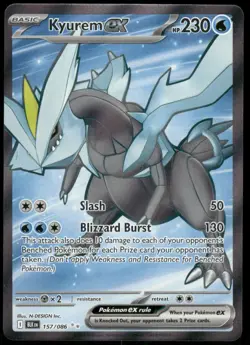 2025 Kyurem ex - 157/086 Ultra Rare Holo NM SV: Black Bolt Pokemon - Image 1