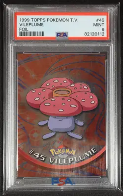 1999 Topps Pokemon TV Vileplume #45 Foil PSA 9 - Image 1