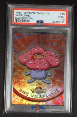 1999 Topps - Pokemon TV Vileplume #45 - RAINBOW FOIL PSA 9 - Image 1