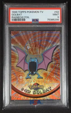 1999 Topps - Pokemon TV Golbat #42 - RAINBOW FOIL PSA 9 - Image 1