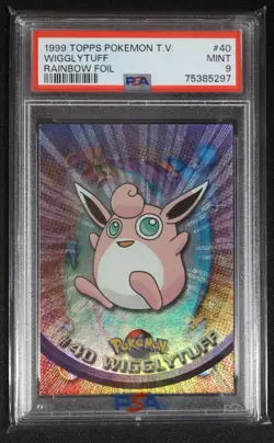 1999 Topps - Pokemon TV Wigglytuff #40 - RAINBOW FOIL PSA 9 - Image 1