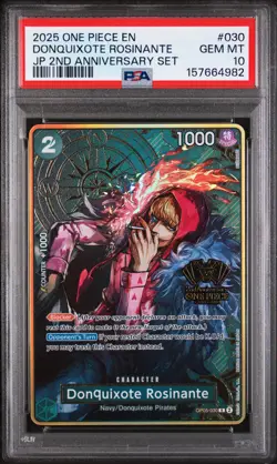 2025 ONE PIECE JAPANESE 2ND ANNIVERSARY SET #030 DONQUIXOTE ROSINANTE PSA 10 - Image 1