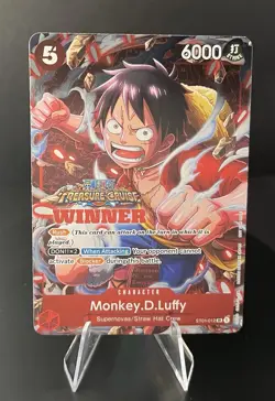 Monkey D. Luffy WINNER Anniversary Promo Alt Art ST01-012 One Piece TCG LP - Image 1