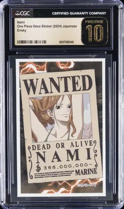 2024 ONE PIECE DECO STICKER ENSKY NAMI CGC 10 PRISTINE - Image 1