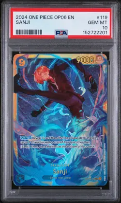 2024 ONE PIECE OP06-WINGS OF THE CAPTAIN #119 SANJI PSA 10 - Image 1