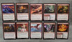 MTG Magic Set of 10 Pauper Legal Red Dragon Creature Cards - Image 1