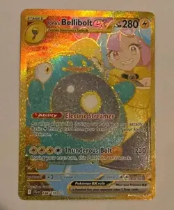 Pokemon Iono's Bellibolt EX Sv09 Full Art Holo 188/159 280 HP Electric Card - Image 1