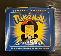 1999 Pokemon Pikachu 23K Gold Plated Trading Card inc/ ball, box, COA (Opened) - Image 3