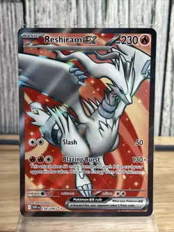 Reshiram ex 158/086 Sv: White Flare Full Art Ultra Rare Holo Pokemon TCG Card - Image 1
