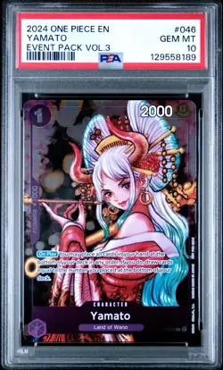 2024 ONE PIECE P-046 EVENT PACK VOL 3 YAMATO PROMO CARD PSA 10 GEM MINT - Image 1