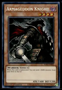 Armageddon Knight (Secret Rare) Quarter Century Bonanza RA03-EN002 LP YuGiOh TCG - Image 1