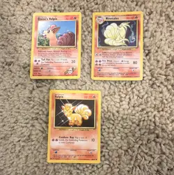 Nintendo Pokemon TCG Gym Challenge 3-Card Lot Vulpix/Ninetales English 1980 - Image 1
