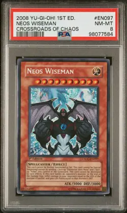 G2U PSA 8 NMMT Neos Wiseman CSOCEN097 Secret Rare 1st Edition 7584 Yugioh - Image 1